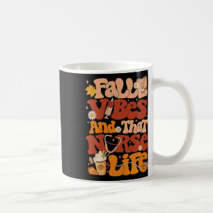 Retro Fall Vibes And That Nurse Life Thanksgiving Coffee Mug