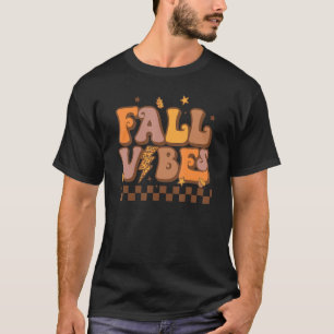 Retro Fall Vibes Leopard Lightning Bolt Autumn Tha T-Shirt