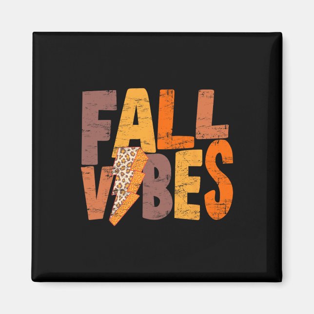 Retro Fall Vibes Pumpkin Season Autumn Men Women  Magnet (Front)