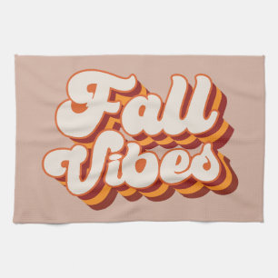 Retro Fall Vibes Tea Towel