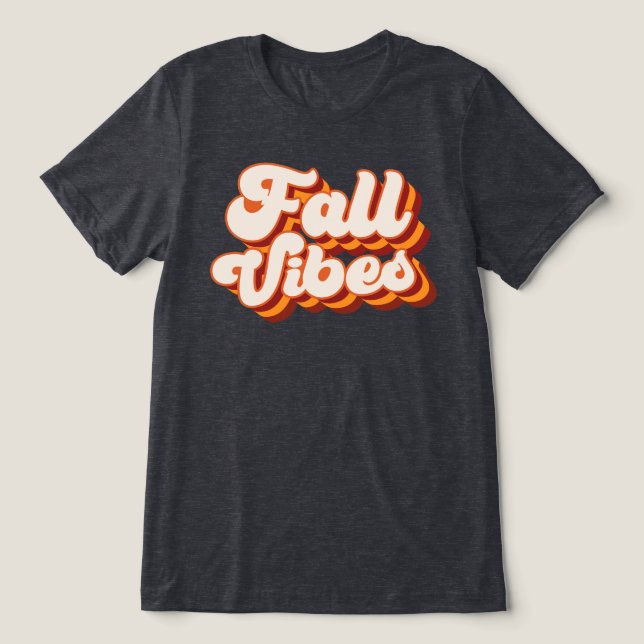 Retro Fall Vibes Tri-Blend Shirt (Design Front)