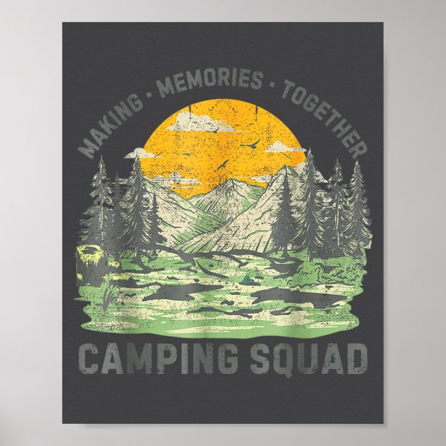 Retro Family Camng Crew Est 2025 Camper Camp Camng Poster (Front)