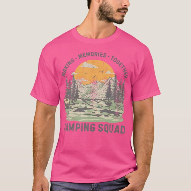 Retro Family Camping Crew Est 2025 Camper Camp Cam T-Shirt (Front)