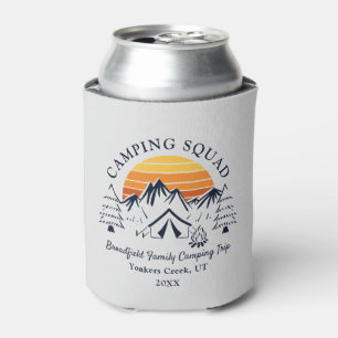 Retro Family Camping Squad Matching Custom Can Cooler