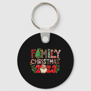 Retro Family Christmas Crew 2023 Matching Family Key Ring