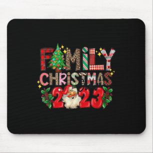 Retro Family Christmas Crew 2023 Matching Family Mouse Pad