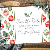 Retro Family Christmas Party Save the Date Tree