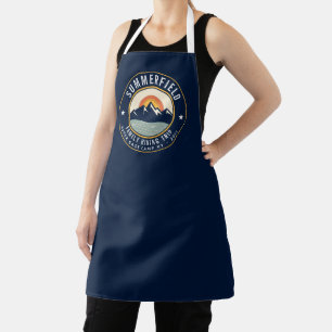Retro Family Hiking Sunset Mountains Matching Apron