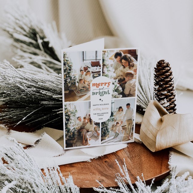 Retro Family Photo Christmas Holiday Card (Retro Family Photo Christmas Greeting Card)