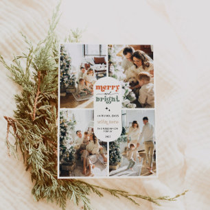 Retro Family Photo Christmas Holiday Card