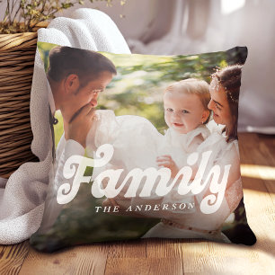 Retro Family Photo Cushion