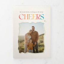 Retro Family Portrait Christmas Holiday Photo