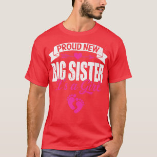 Retro Family Proud New Big Sister It's A Girl Gend T-Shirt