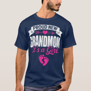 Retro Family Proud New Grandmom It's A Girl Gender T-Shirt
