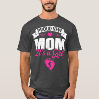 Retro Family Proud New Mum It's A Girl Gender Reve T-Shirt