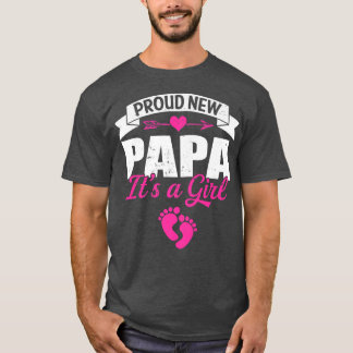 Retro Family Proud New Papa It's A Girl Gender Rev T-Shirt