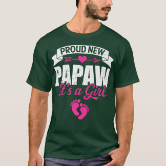 Retro Family Proud New Papaw It's A Girl Gender Re T-Shirt
