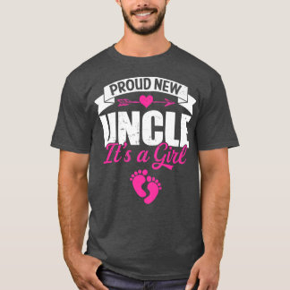 Retro Family Proud New Uncle It's A Girl Gender Re T-Shirt