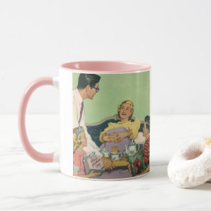 Retro Family Serves Mum Breakfast in Bed Mug
