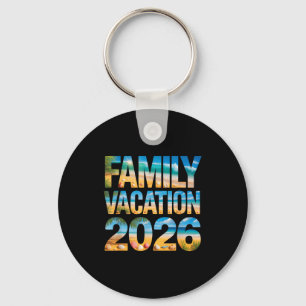 Retro family vacation 2026 cousin trip surf beach key ring