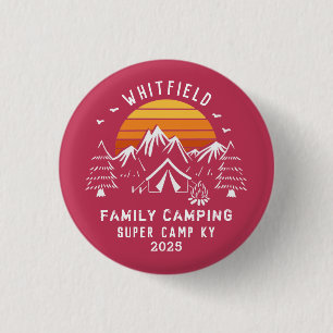Retro Family Vacation Matching Camping 3 Cm Round Badge