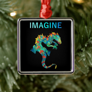 Retro Fantasy Dragon Tattoo Gift For Tattooist Metal Ornament