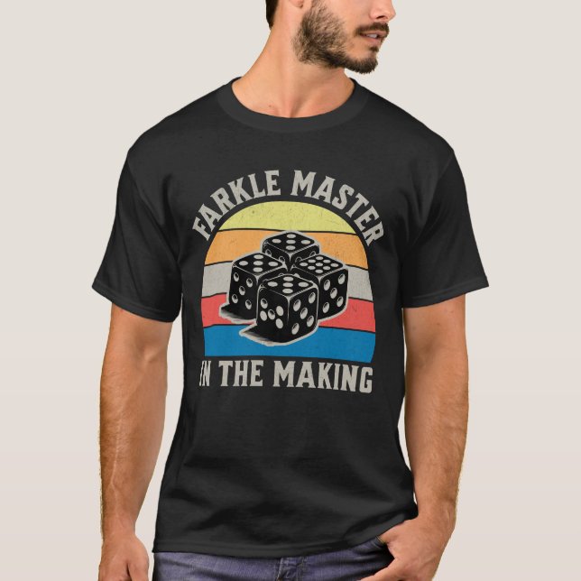 Retro Farkle Master In The Making Dice Game Lover T-Shirt (Front)