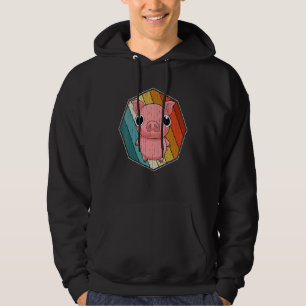 Retro Farm Animal Cute Piglet Pig 1 Hoodie