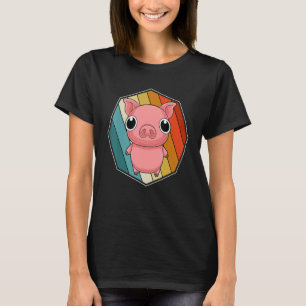 Retro Farm Animal  Farmer Cute Piglet Pig 1 T-Shirt