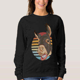 Retro Farm Animal Farmer Donkey Sweatshirt