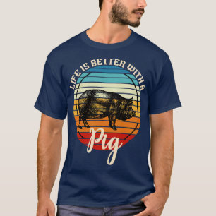 Retro Farm Animal Funny Farmer Pig T-Shirt