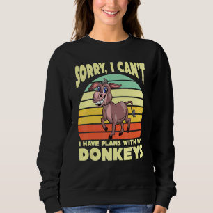 Retro Farm Animal Sorry I Cant I Have Plans With M Sweatshirt