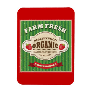 Retro Farm Fresh Poster Design Magnet