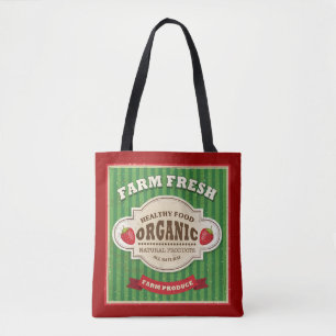 Retro Farm Fresh Poster Design Tote Bag