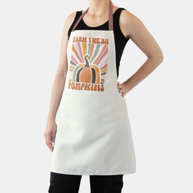 Retro Farm Fresh Pumpkins Apron (Insitu)