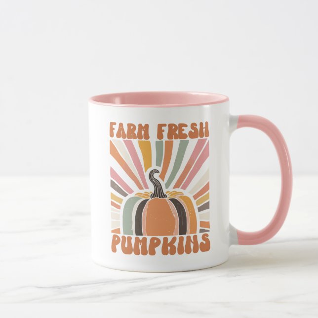 Retro Farm Fresh Pumpkins Mug (Right)