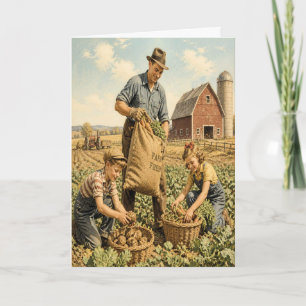 Retro Farm Scene Father's Day Card