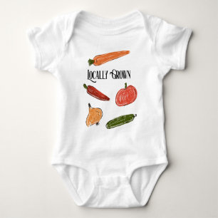 Retro Farmer's Market Locally Grown Baby Shower Bodysuit