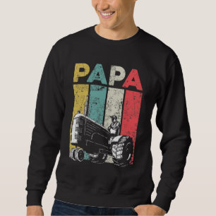 Retro Farming Papa Tractors Farmer Father Sweatshirt