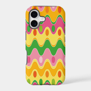 Retro Fashion Colourful Wavy Zig Zag Mod Pattern