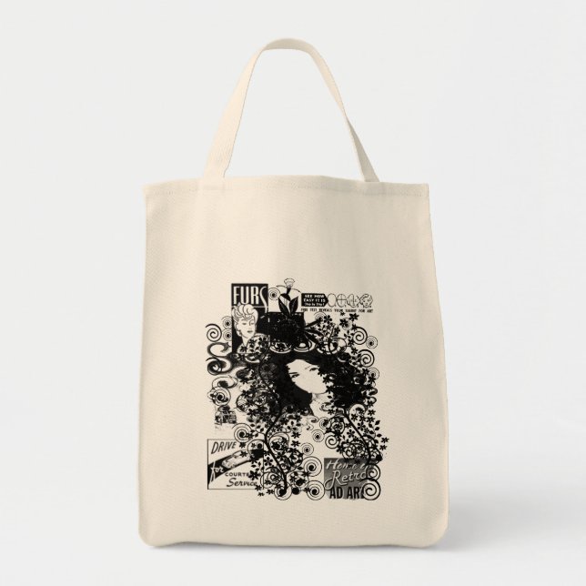 Retro Fashion Diva Swirled Tote Bag (Front)