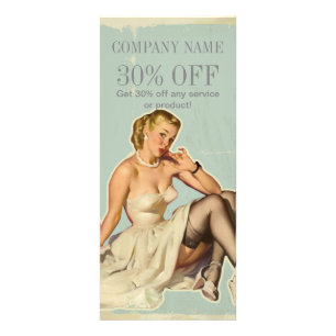 Retro Fashion Girl Hair Stylist Makeup Artist Rack Card
