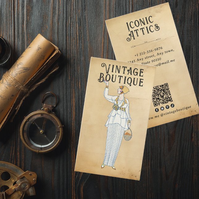 Retro Fashion Illustration Business Card (Creator Uploaded)