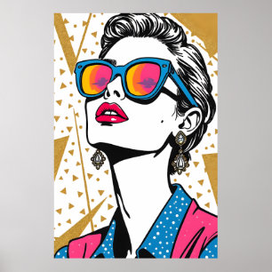 Retro Fashion Pop Art - 1980's Inspired Poster