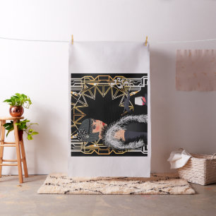 Retro fashion woman with glass of wine  fabric