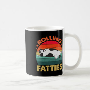 Retro Fat Kitten Tee Funny Cat Rolling Fatties Coffee Mug