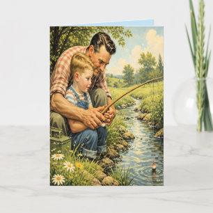 Retro Father Son Father's Day Card