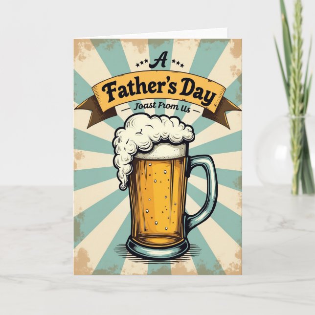 Retro Fathers Day Beer Card (Front)