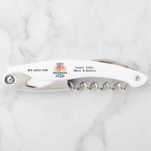 Retro Fathers Day Best Grandpa By Par Golf Custom Corkscrew