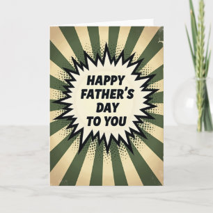 Retro Fathers Day Burst Card